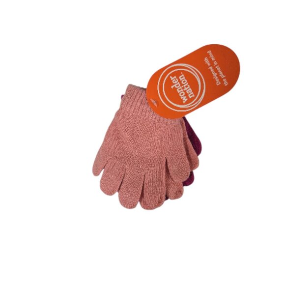 NWT Wonder Nation Girl’s Two Pack Pink Gloves - One Size 2T Years Plus - Picture 1 of 3